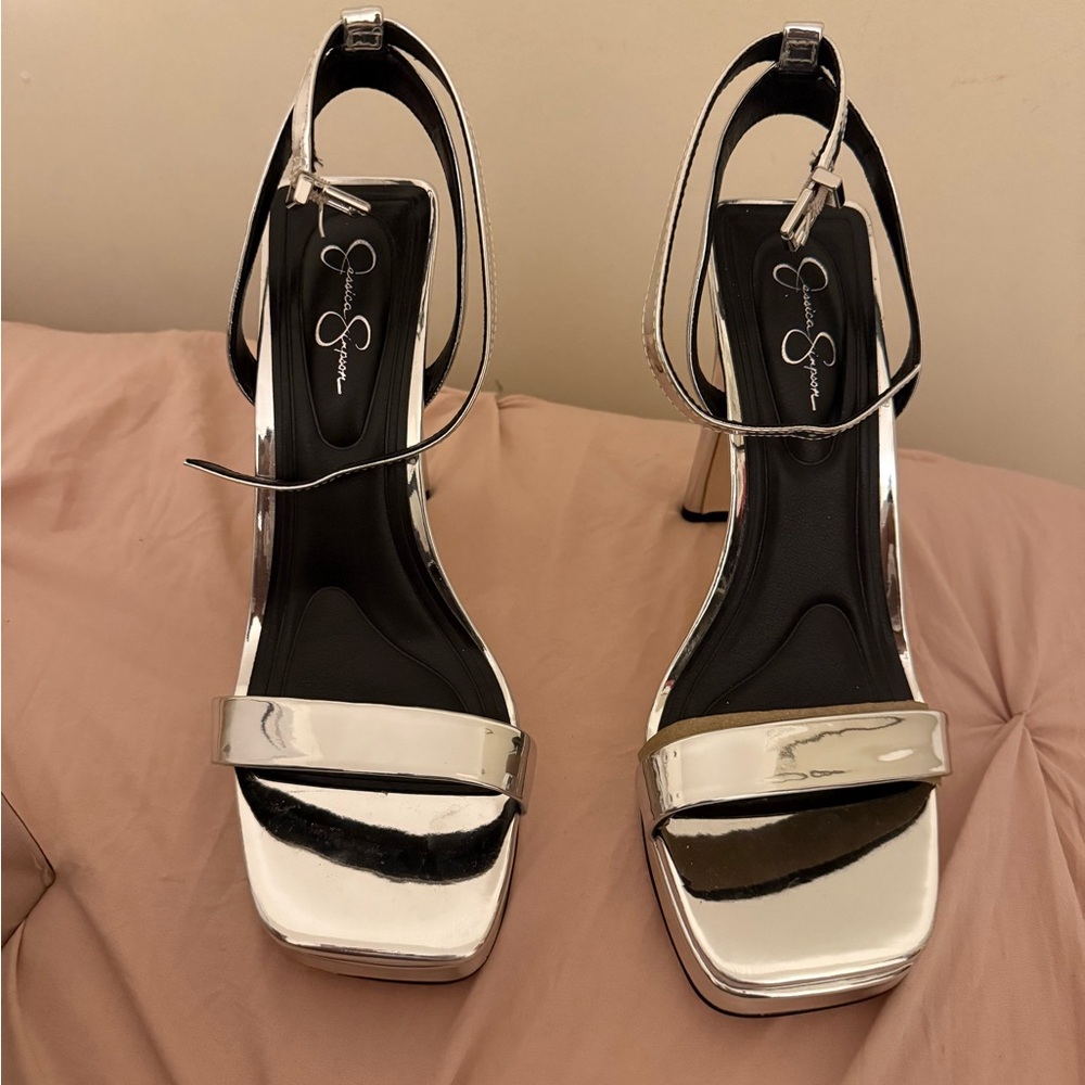Jessica Simpson Silver Heels